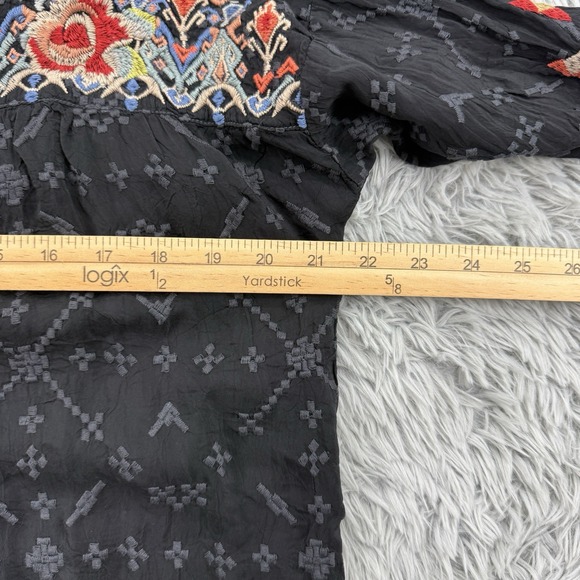 Johnny Was Top Women's S Floral Gina Embroidered Tunic Boho Artsy‎ Roll Tab - Picture 3 of 15